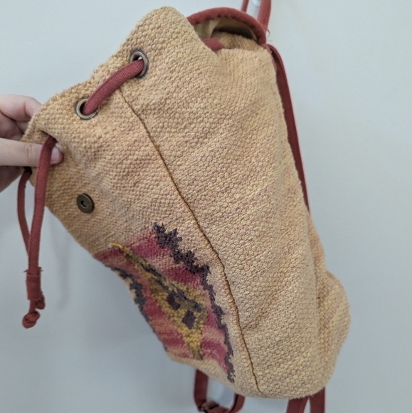 Vintage Southwestern Woven Cotton Kilim Backpack - Picture 9 of 15